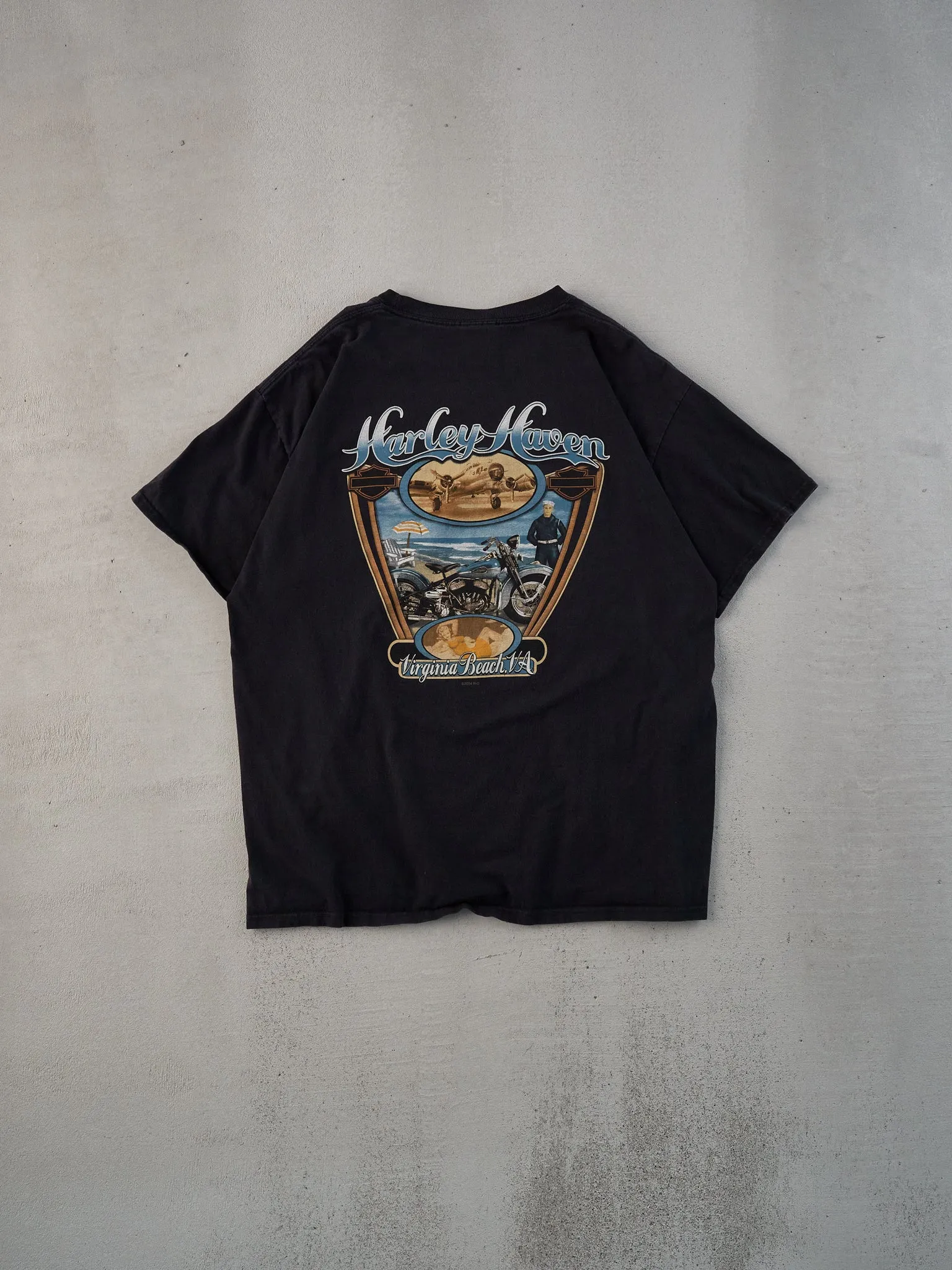 Vintage 04' Black Harley Davidson Virgina Beach Graphic Tee (L) sold by Rebalance Vintage product image thumbnail 2