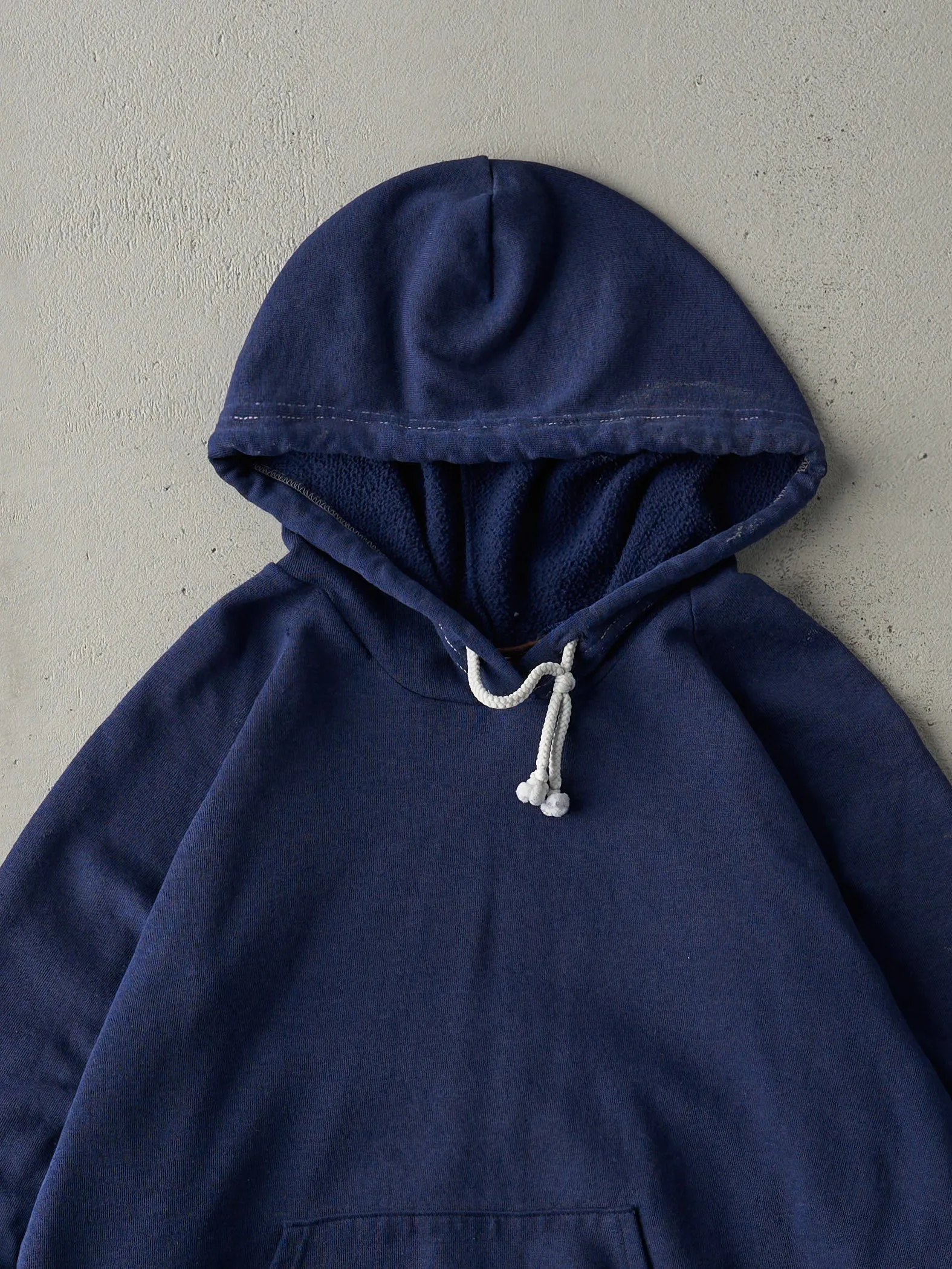 Vintage 70s Navy Blue Blank Hoodie (M) sold by Rebalance Vintage product image thumbnail 2