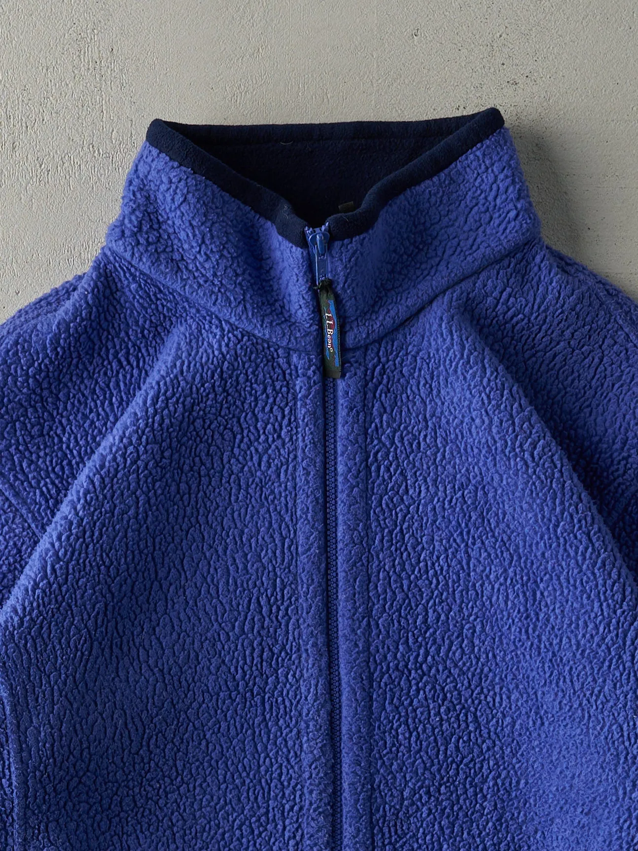 Vintage 90s Blue LL Bean Sherpa Zip Up Boxy Jacket (L) sold by Rebalance Vintage product image thumbnail 2