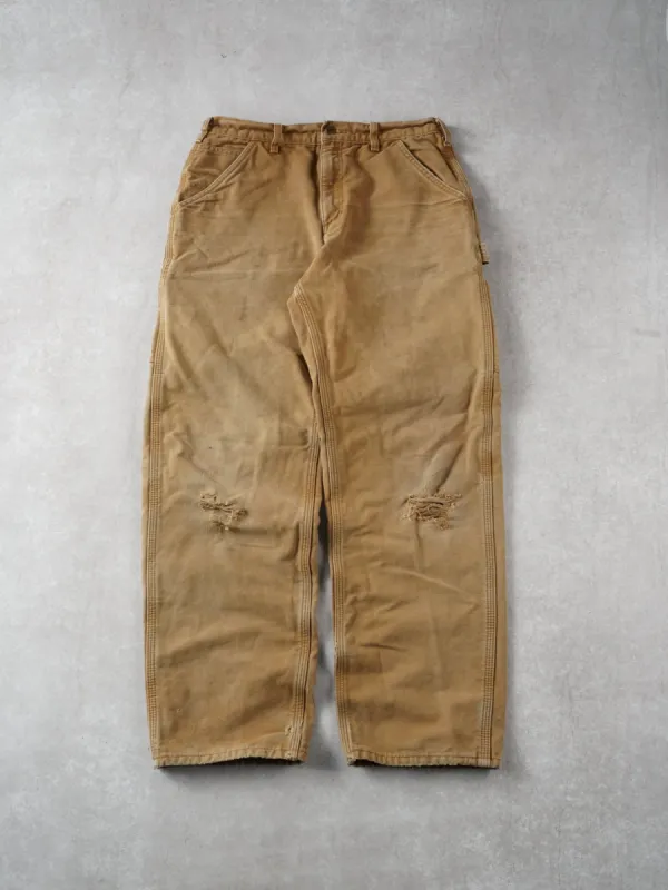 Vintage 90s Khaki Carhartt Workwear Carpenter Pants (32x32) sold by Rebalance Vintage