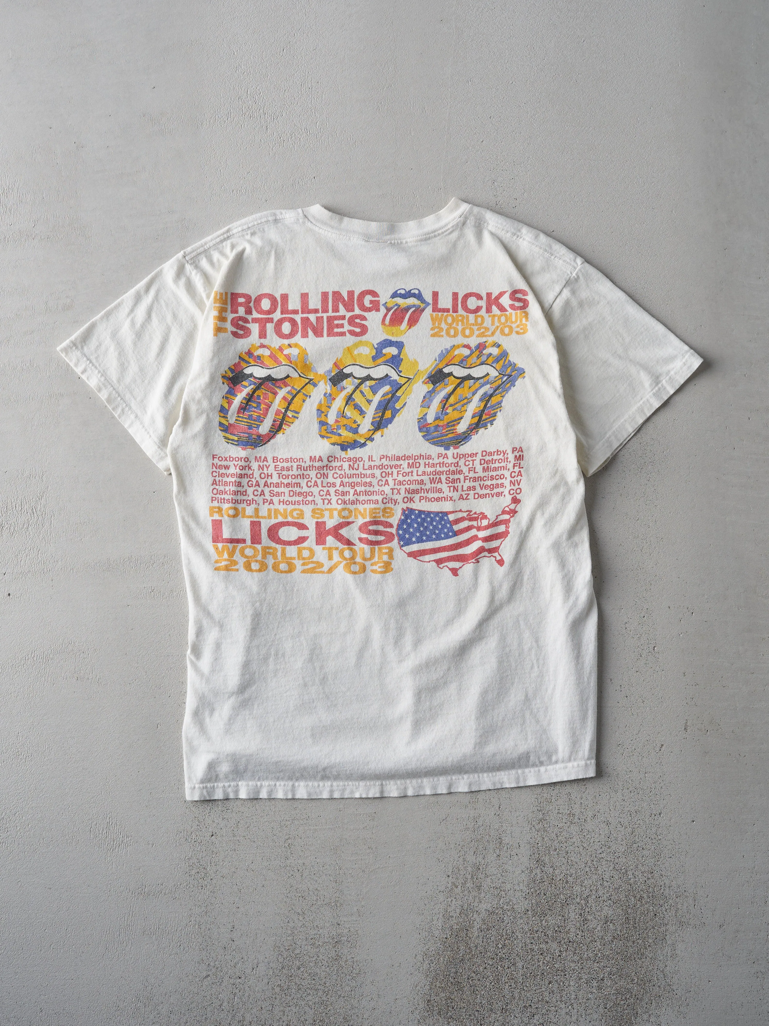 Vintage '02 Off White The Rolling Stones World Tour Tee (M) sold by Rebalance Vintage product image thumbnail 2