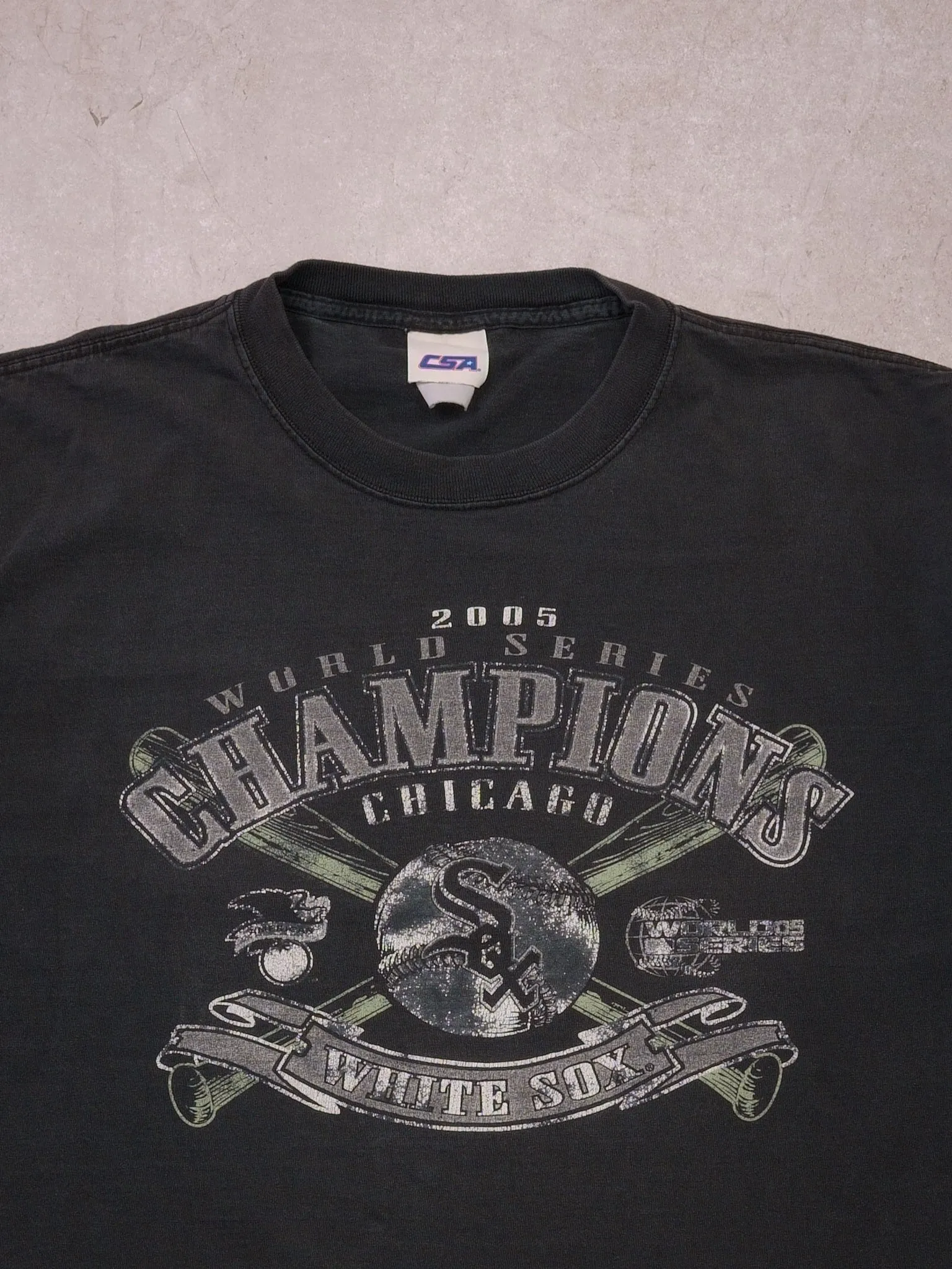 Vintage 05' Washed Black Chicago White Sox World Series Champions Tee (L) sold by Rebalance Vintage product image thumbnail 2