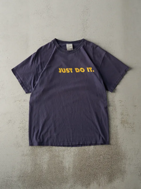 Vintage Y2K Navy Blue Nike "Just Do It" Tee (M) sold by Rebalance Vintage