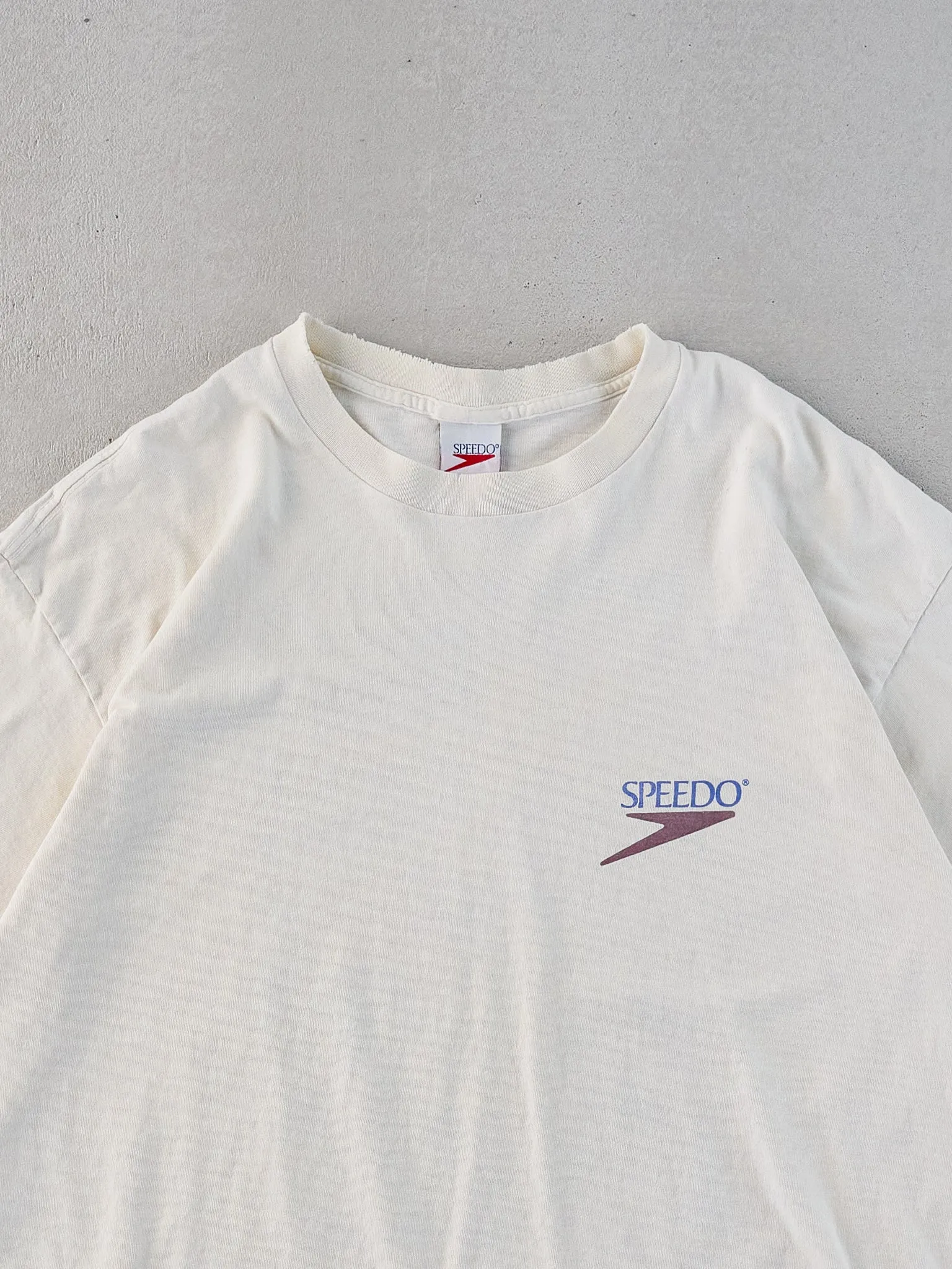 Vintage 95' White Speedo "Power" Sports Graphic Tee (M) sold by Rebalance Vintage product image thumbnail 3