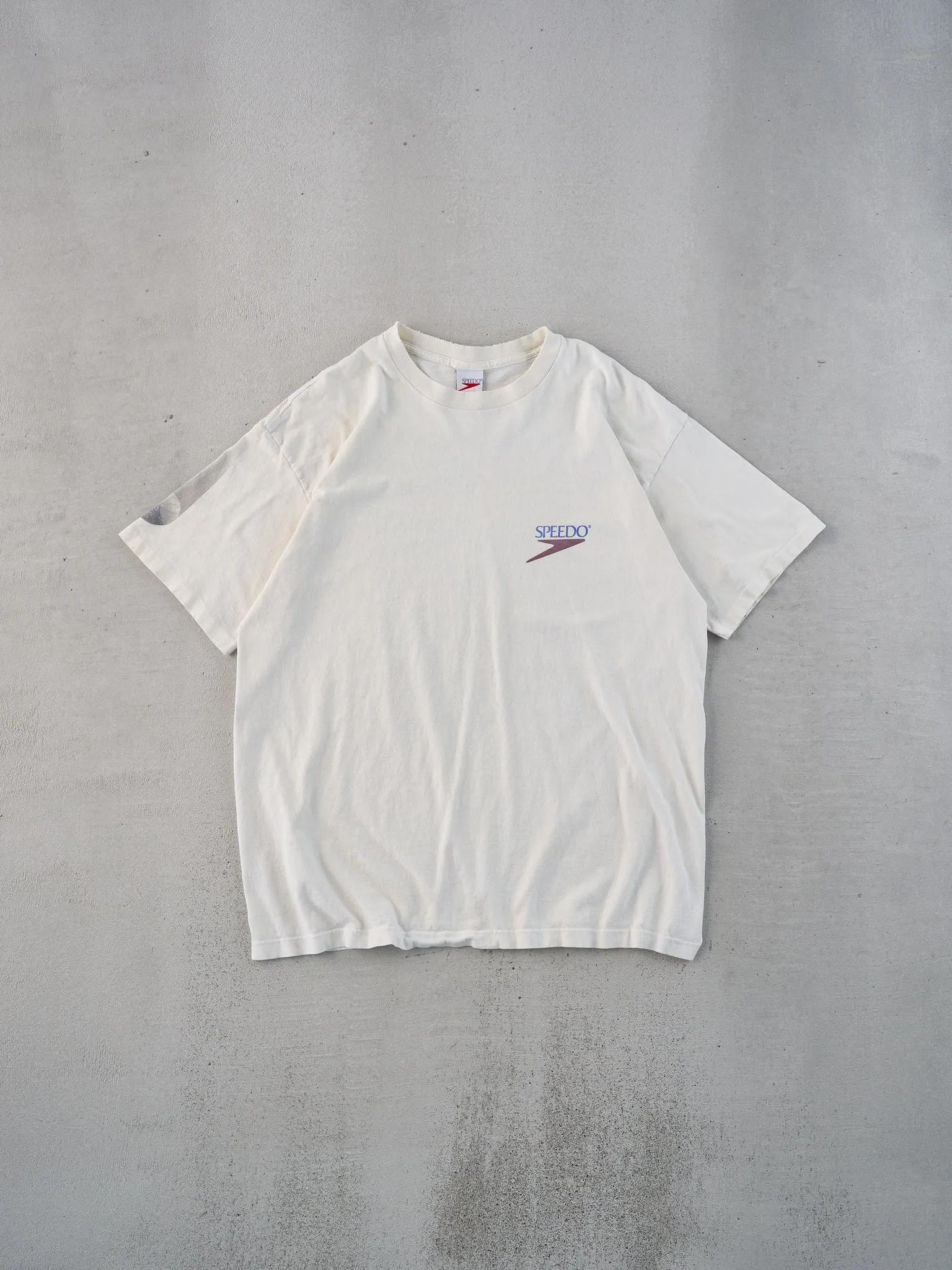Vintage 95' White Speedo "Power" Sports Graphic Tee (M) sold by Rebalance Vintage product image thumbnail 2