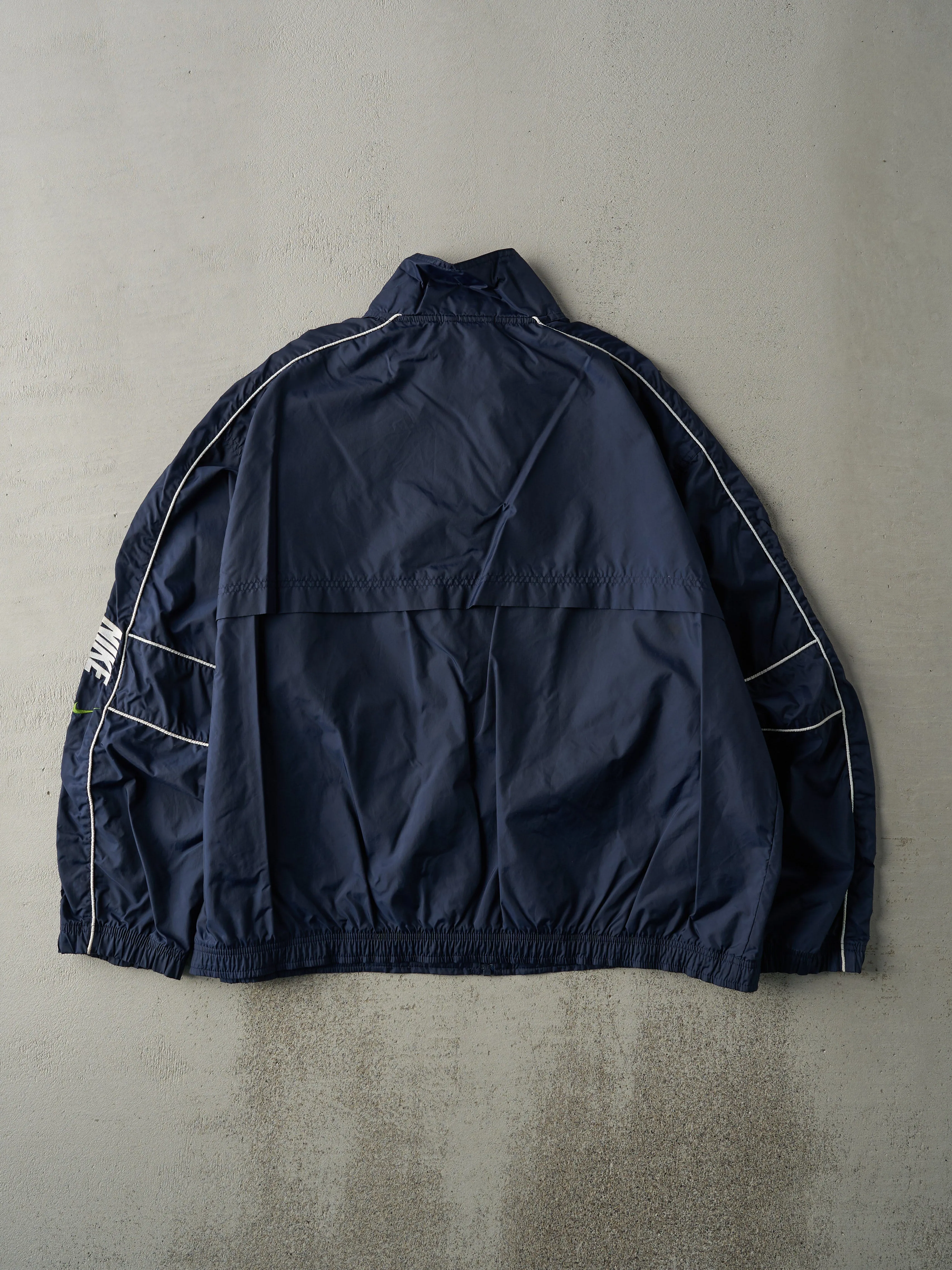 Vintage 90s Navy Blue Nike Zip Up Windbreaker Jacket (L) sold by Rebalance Vintage product image thumbnail 2
