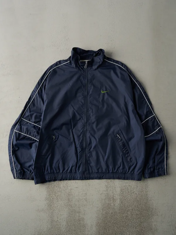 Vintage 90s Navy Blue Nike Zip Up Windbreaker Jacket (L) sold by Rebalance Vintage