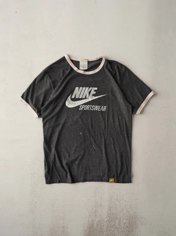 Vintage Y2K Washed Grey Nike Ringer Tee (S/M) sold by Rebalance Vintage