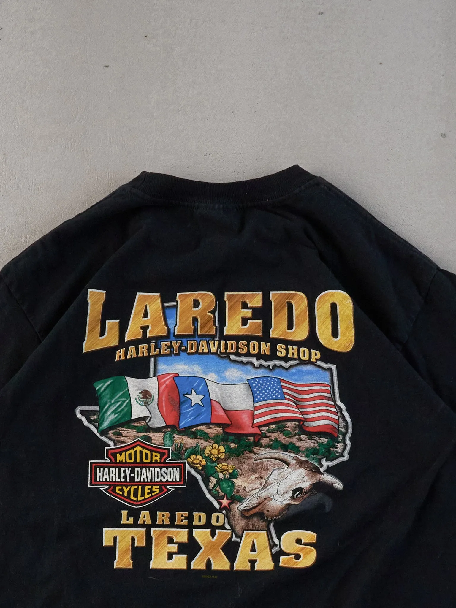 Vintage 03' Black Harley Davidson Texas Graphic Tee (L) sold by Rebalance Vintage product image thumbnail 4