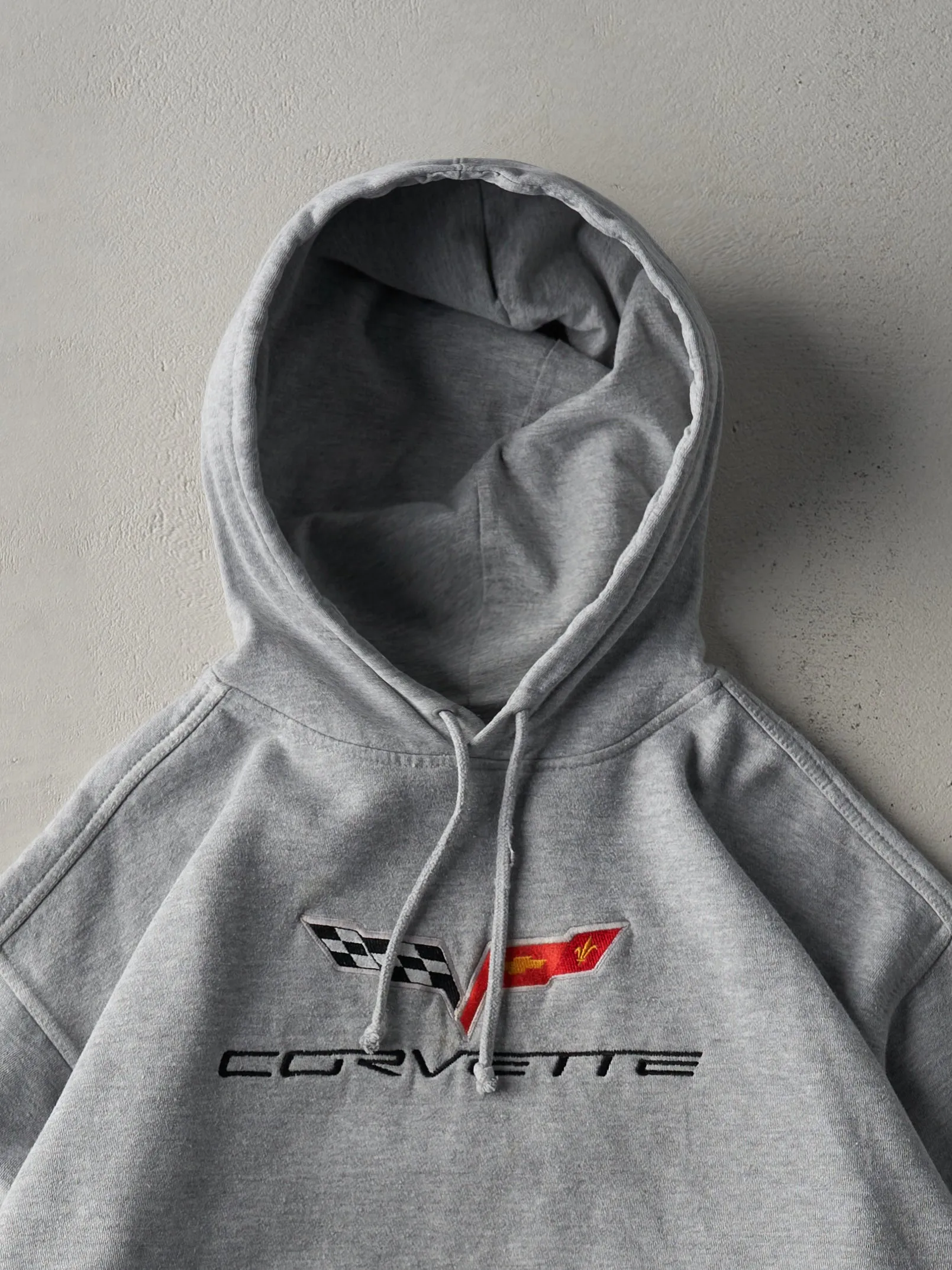 Vintage 90s Grey Corvette Embroidered Hoodie (L) sold by Rebalance Vintage product image thumbnail 2