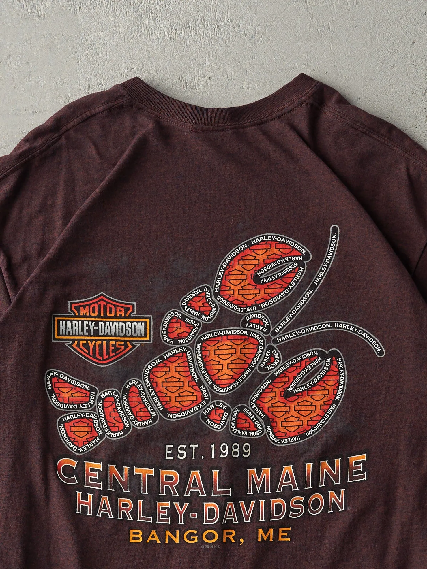 Vintage Brown Bangor Maine Harley Davidson Fall Tee (M) sold by Rebalance Vintage product image thumbnail 4