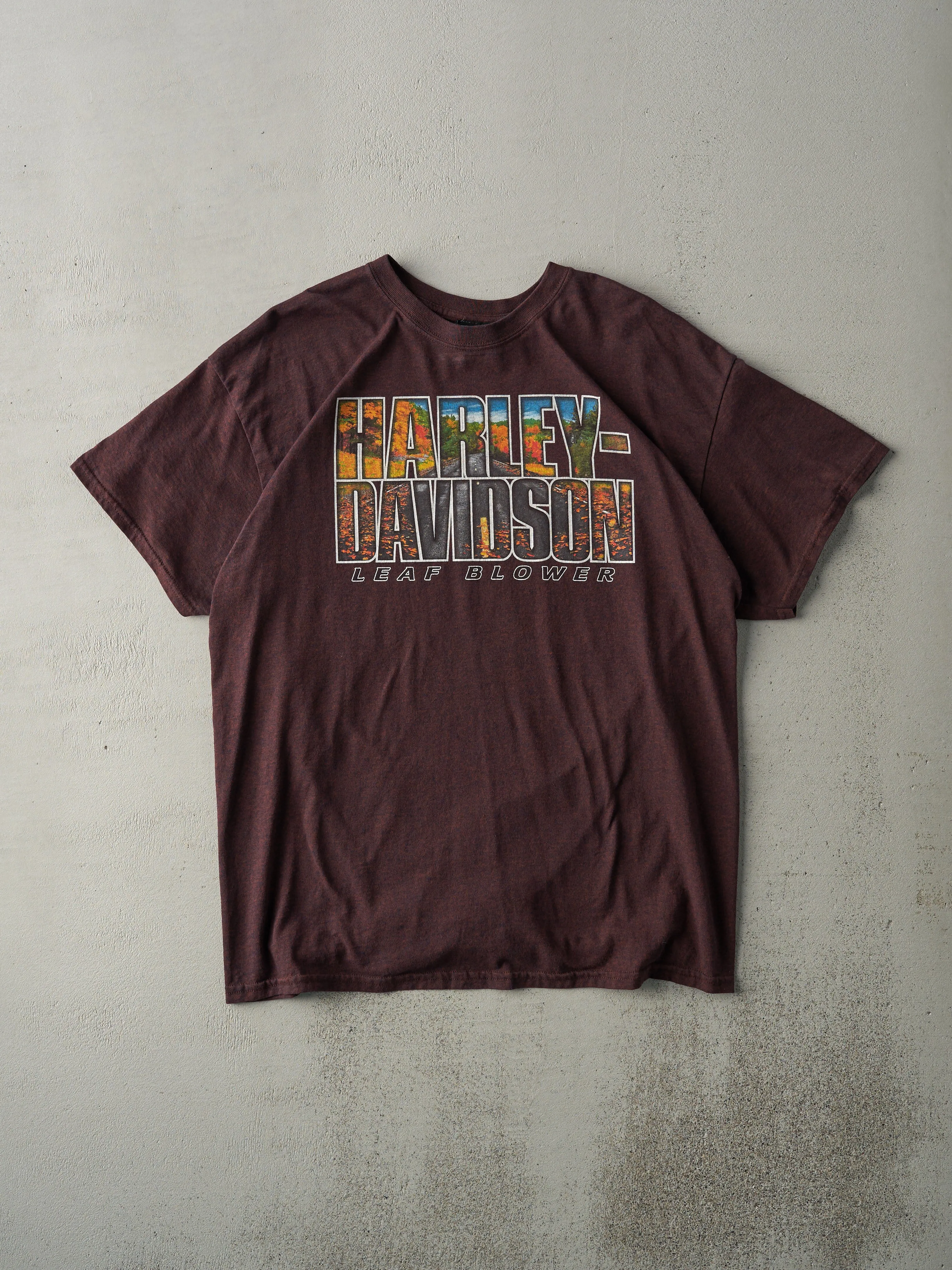 Vintage Brown Bangor Maine Harley Davidson Fall Tee (M) sold by Rebalance Vintage