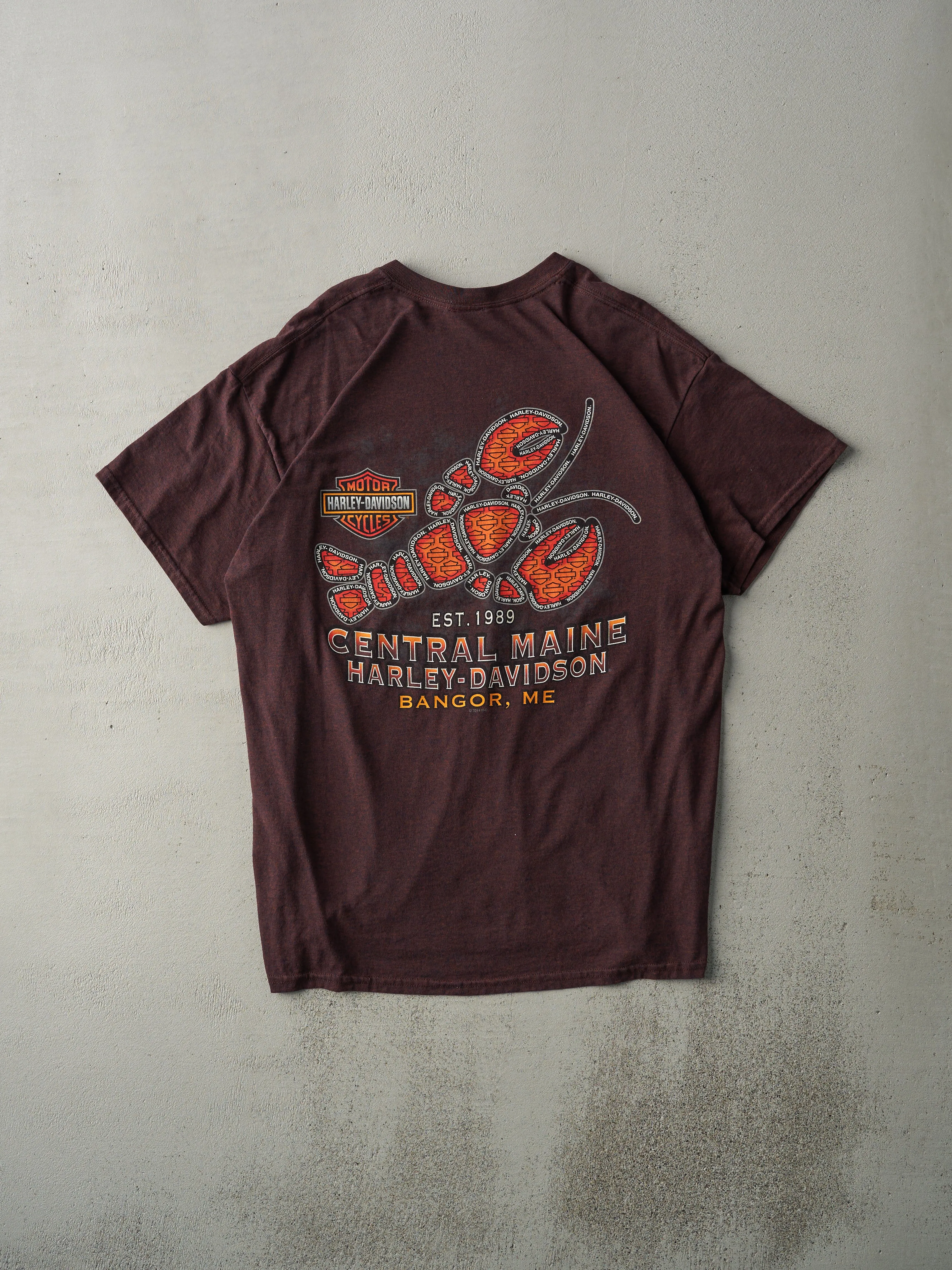 Vintage Brown Bangor Maine Harley Davidson Fall Tee (M) sold by Rebalance Vintage product image thumbnail 2