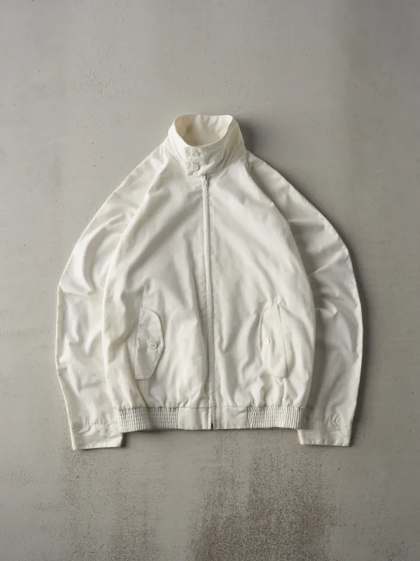 Vintage 80s White Windbreaker Light Weight Jacket (S) made by Rebalance Vintage
