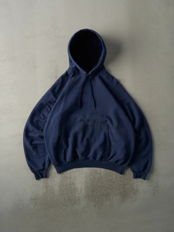 Vintage Y2K Navy Blue Blank Hoodie (L) sold by Rebalance Vintage