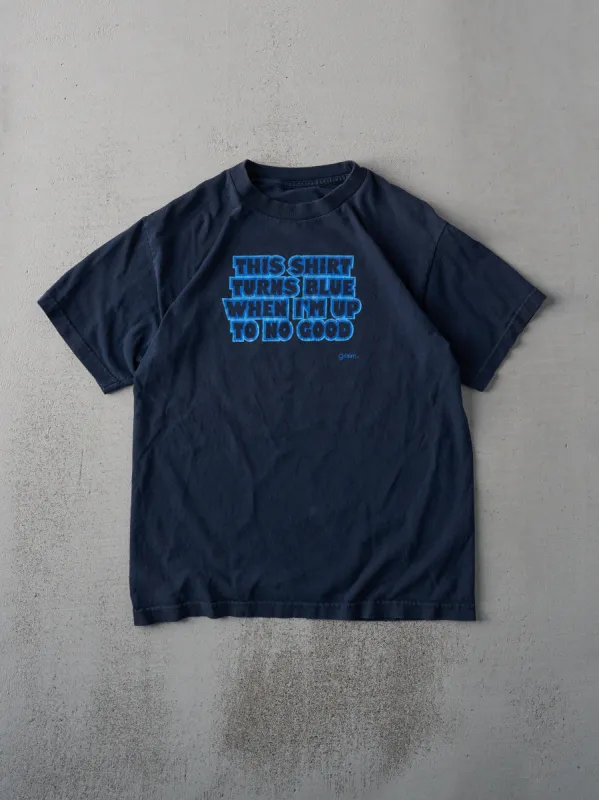 Vintage Y2K Navy "Up To No Good" Tee (S) sold by Rebalance Vintage
