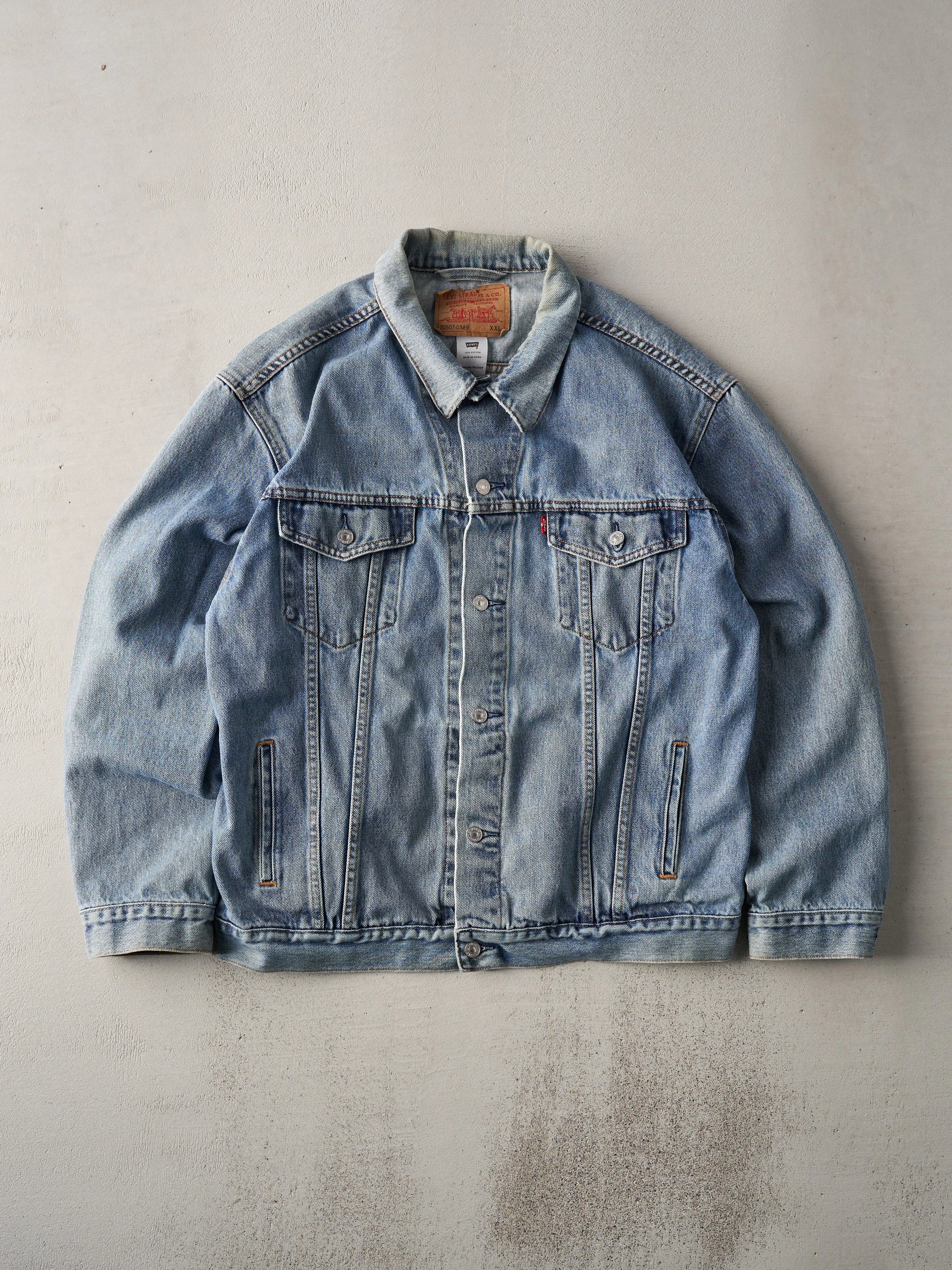 Vintage 90s Light Wash Type 3 Levis Denim Jacket (L) sold by Rebalance Vintage