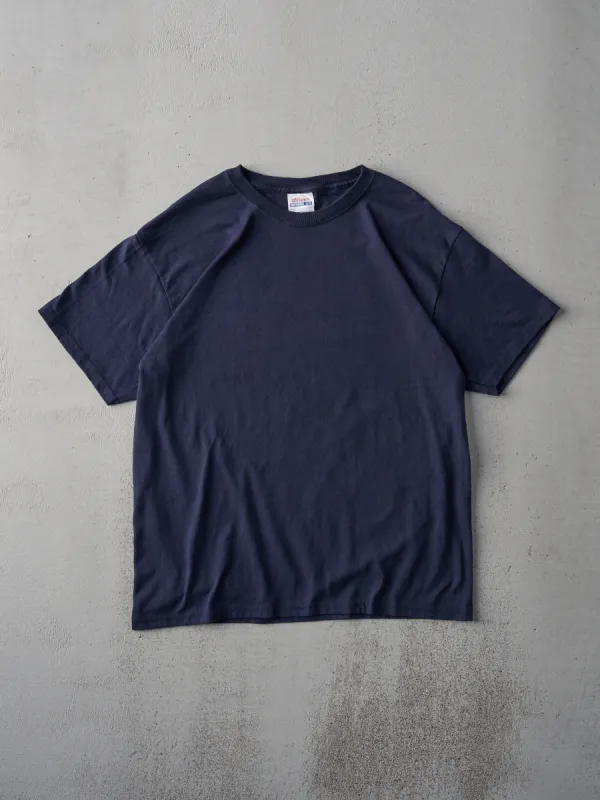 Vintage 90s Navy Blank Tee (M) sold by Rebalance Vintage