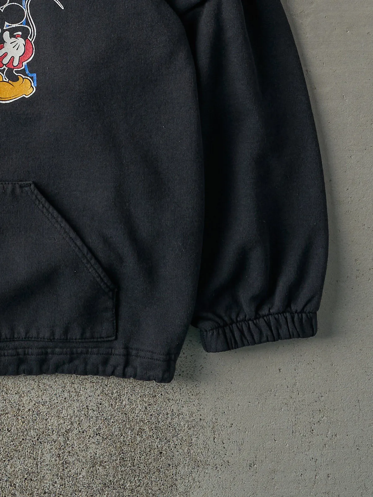 Vintage 90s Black Mickey Mouse Cropped Hoodie (L) sold by Rebalance Vintage product image thumbnail 3