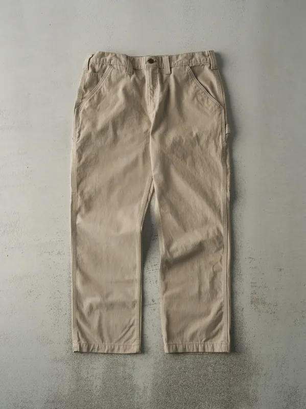 Vintage Y2K Beige Carhartt Light Weight Carpenter Pants (34x30) sold by Rebalance Vintage