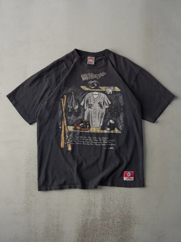 Vintage 91' Black Chicago White Sox Nutmeg Single Stitch Tee (L) sold by Rebalance Vintage