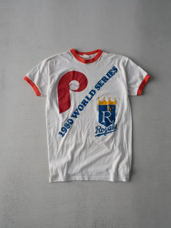 Vintage 80s Rare World Series Kanas vs Phillie Ringer Tee (XS) sold by Rebalance Vintage