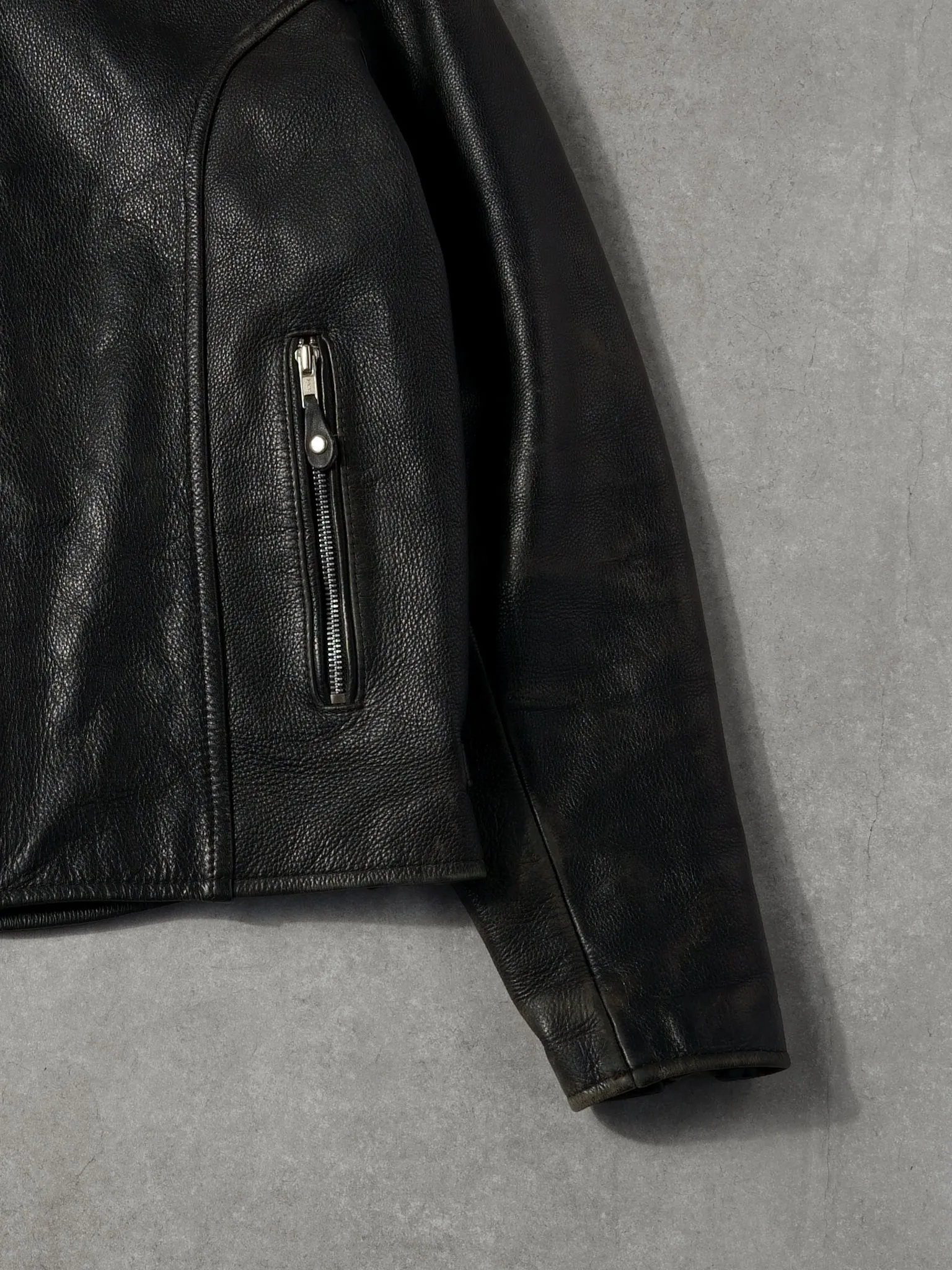 Vintage 90s Black Wilson Leather Biker Jacket (M/L) sold by Rebalance Vintage product image thumbnail 5