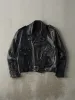 Vintage 80s Black Biker Leather Jacket (M) sold by Rebalance Vintage