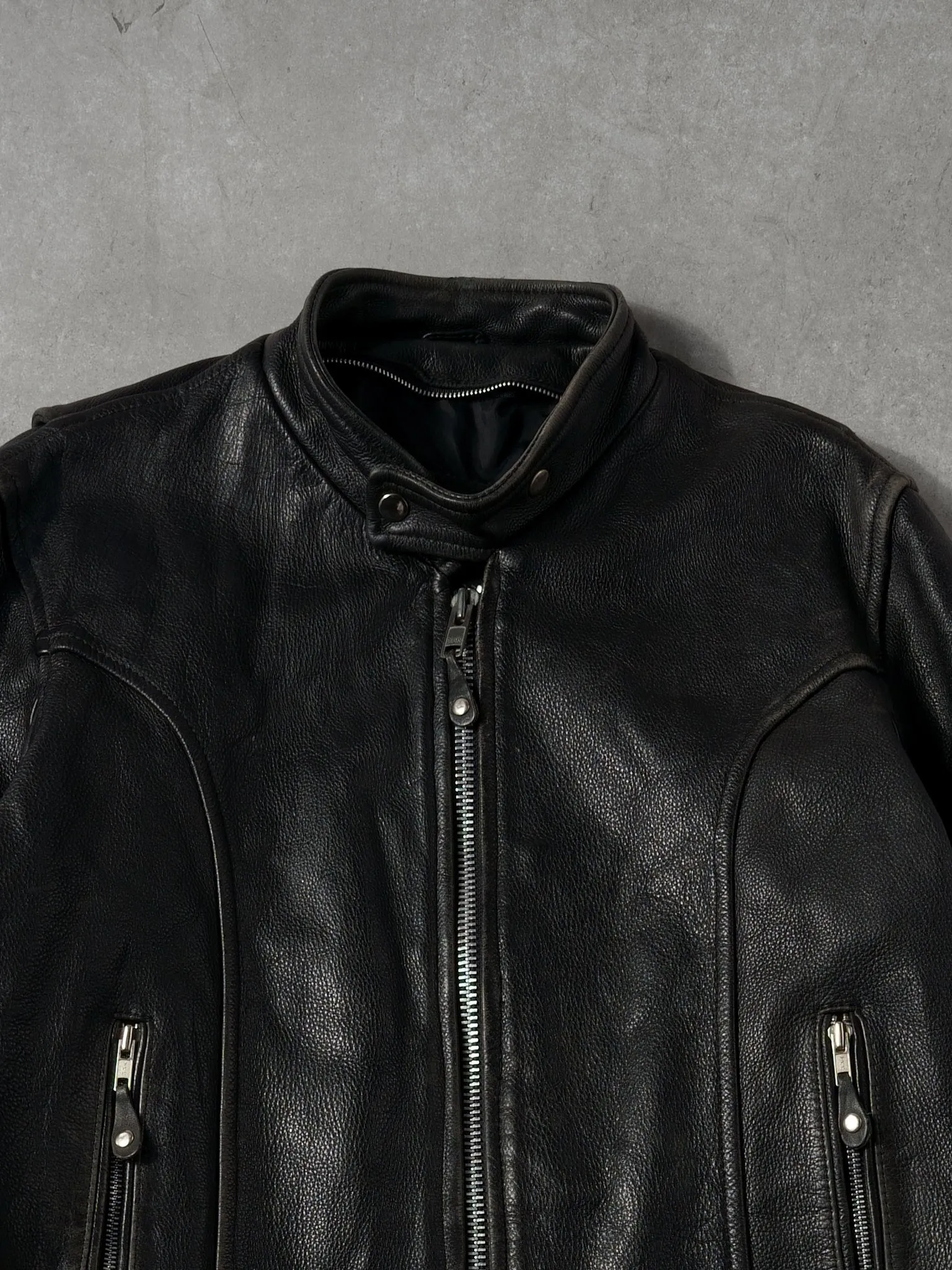 Vintage 90s Black Wilson Leather Biker Jacket (M/L) sold by Rebalance Vintage product image thumbnail 3