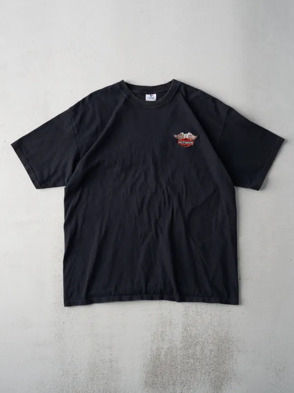 Vintage 90s Black Harley Davidson Embroidered Mexico Bootleg Tee (M/L) sold by Rebalance Vintage
