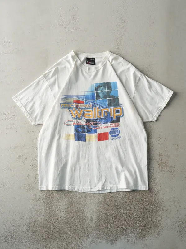 Vintage Y2K White Michael Waltrip Nascar Racing Tee (L/XL) sold by Rebalance Vintage