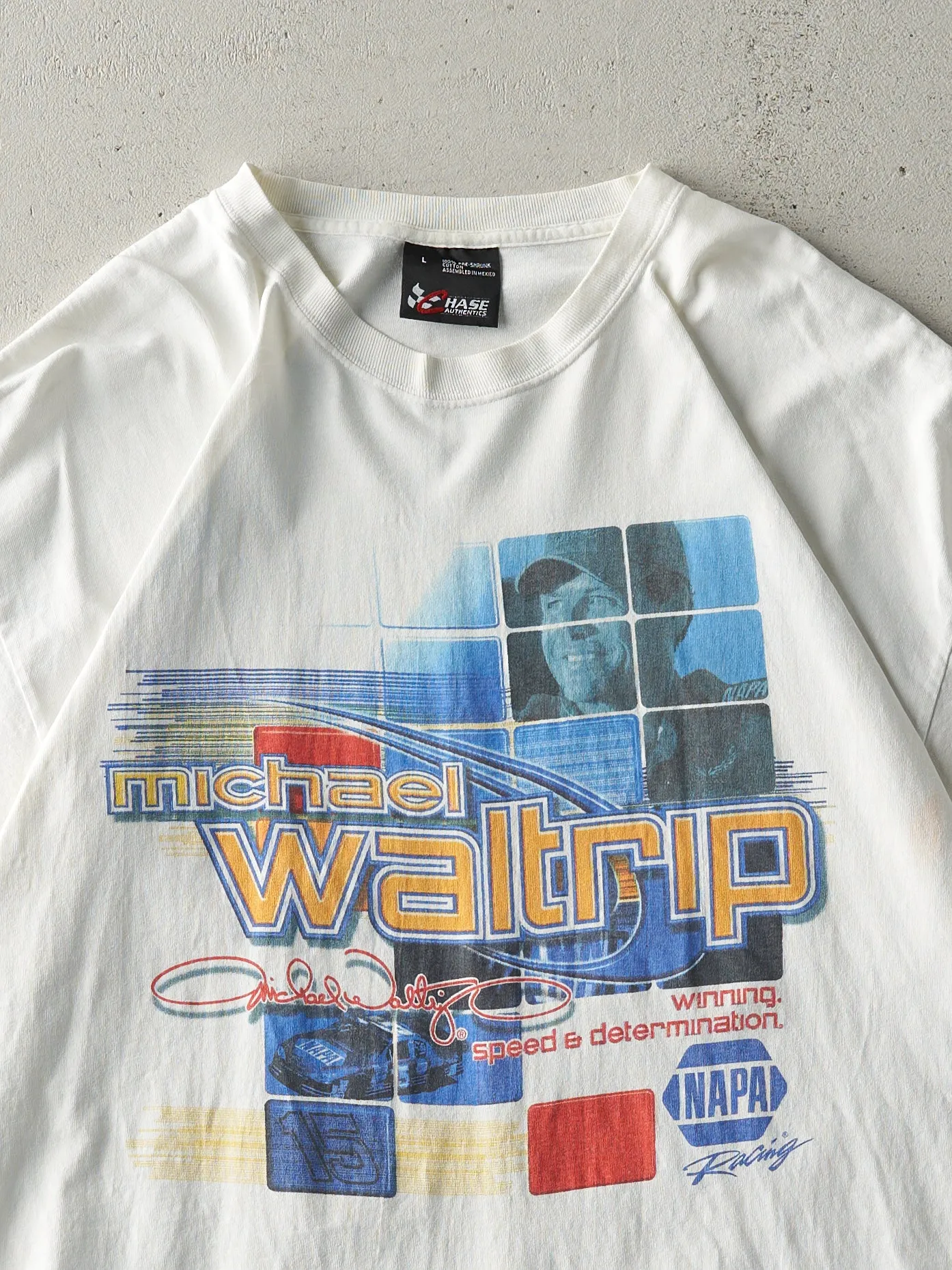 Vintage Y2K White Michael Waltrip Nascar Racing Tee (L/XL) sold by Rebalance Vintage product image thumbnail 3