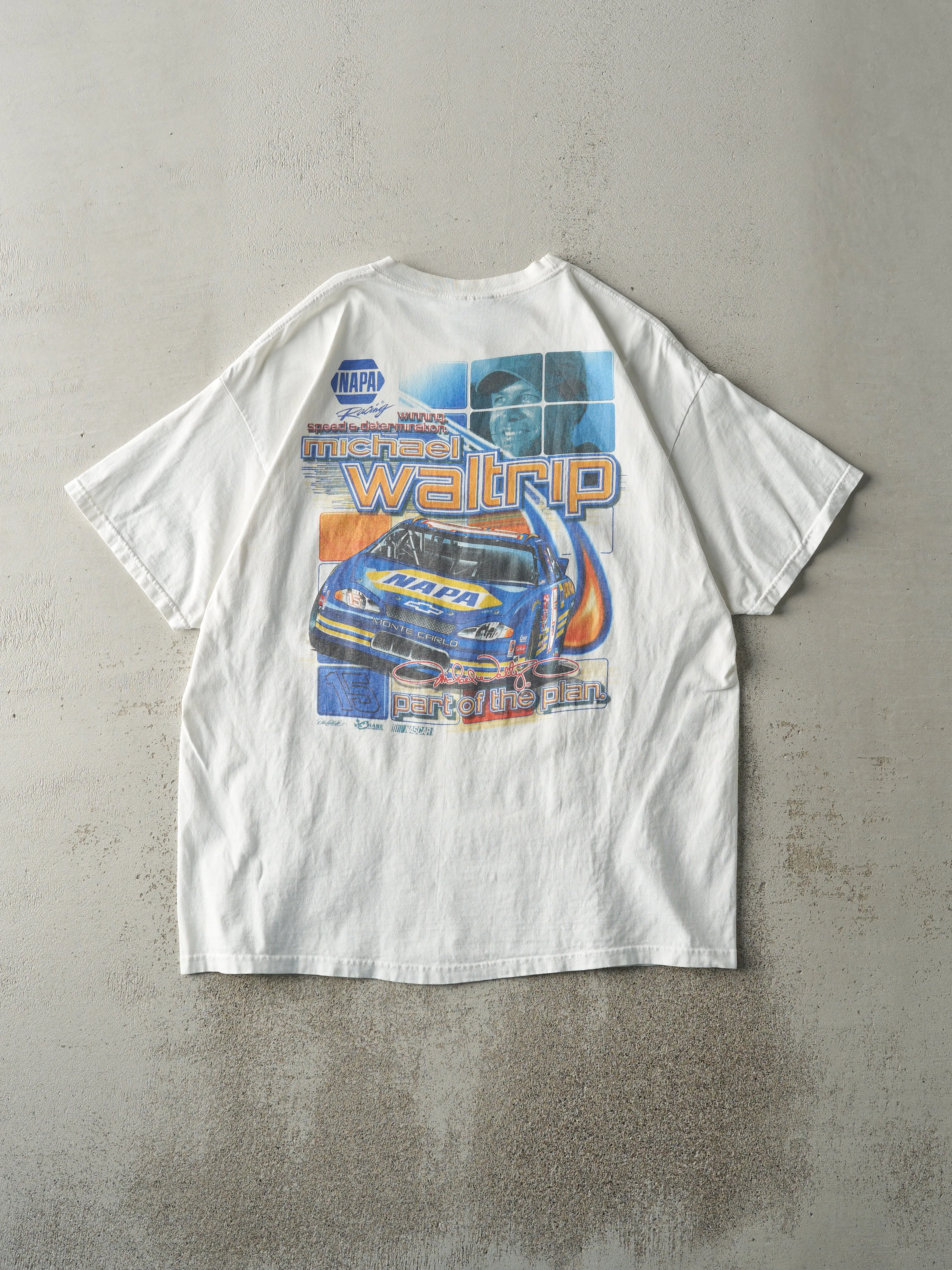Vintage Y2K White Michael Waltrip Nascar Racing Tee (L/XL) sold by Rebalance Vintage product image thumbnail 2