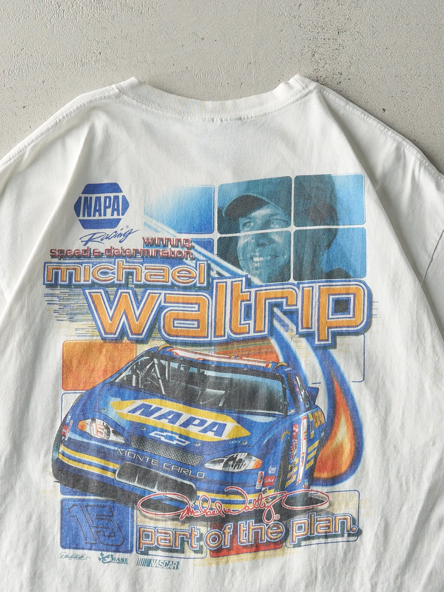 Vintage Y2K White Michael Waltrip Nascar Racing Tee (L/XL) sold by Rebalance Vintage product image thumbnail 4