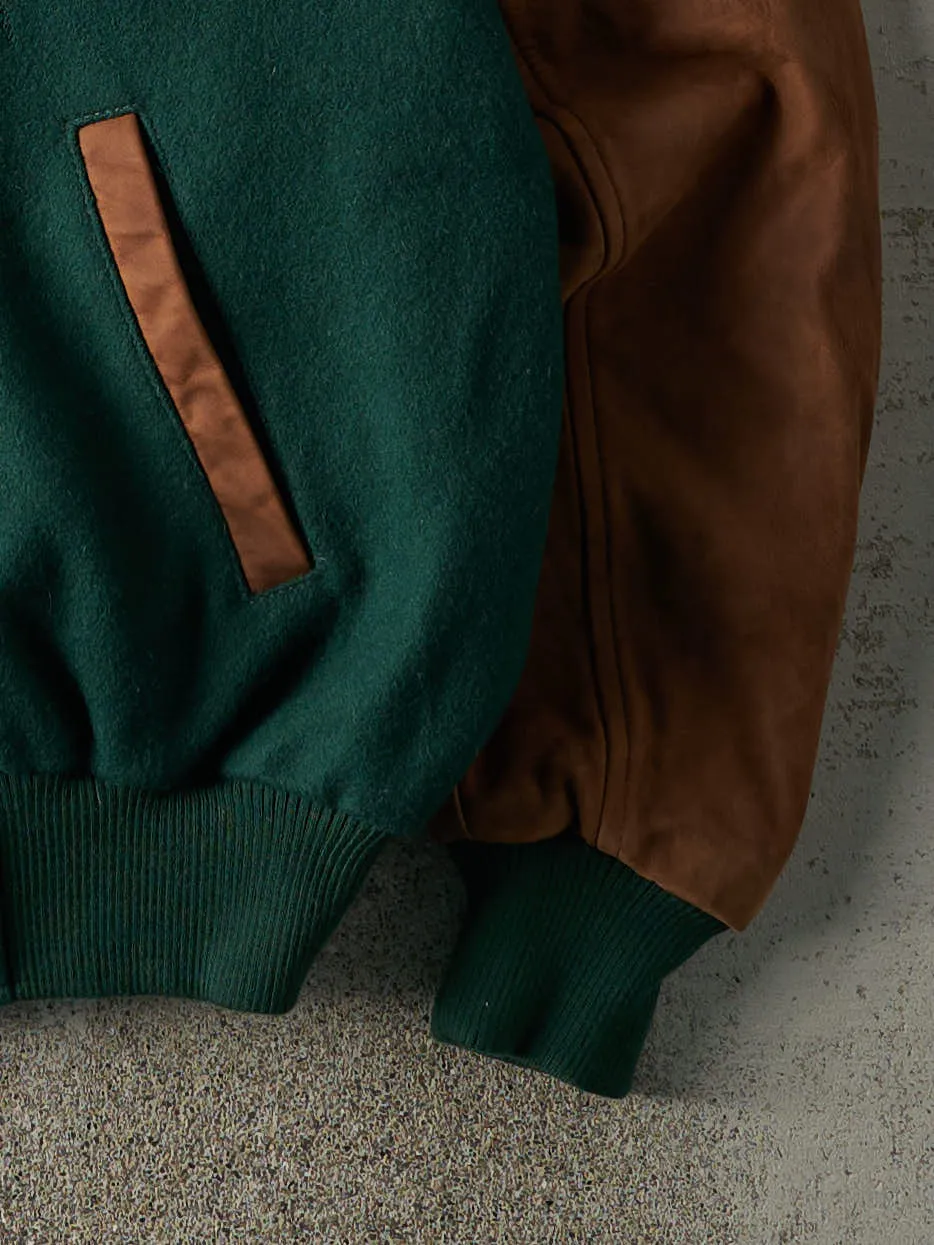 Vintage 90s Green & Brown Casino Niagara Varsity Bomber Jacket (M) sold by Rebalance Vintage product image thumbnail 3