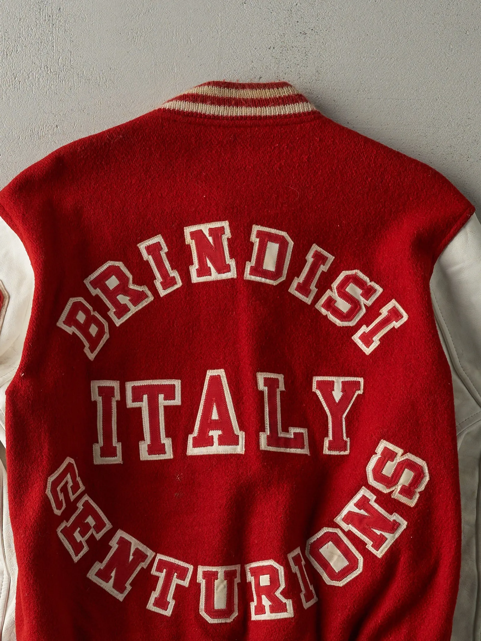 Vintage 90s Red and White Letterman Jacket (S/M) sold by Rebalance Vintage product image thumbnail 4