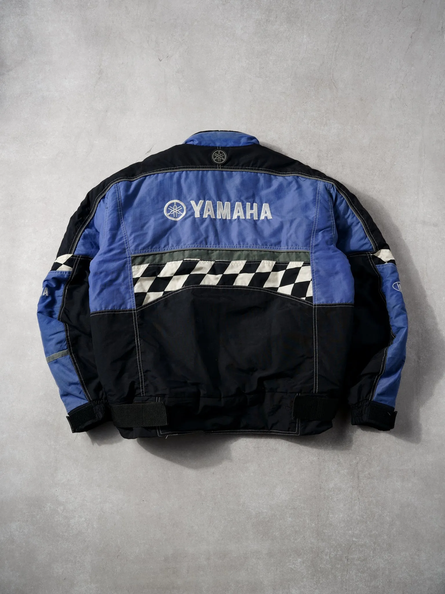 Vintage 80s Blue Yamaha Checkered Racing Jacket (L) sold by Rebalance Vintage product image thumbnail 2