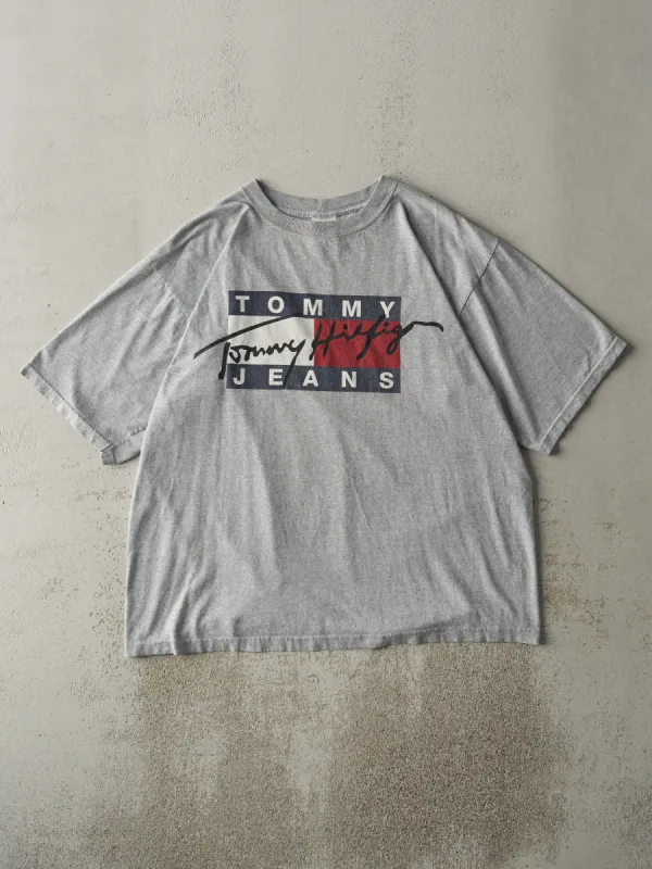 Vintage 90s Grey Tommy Jeans Co Tee (L) sold by Rebalance Vintage