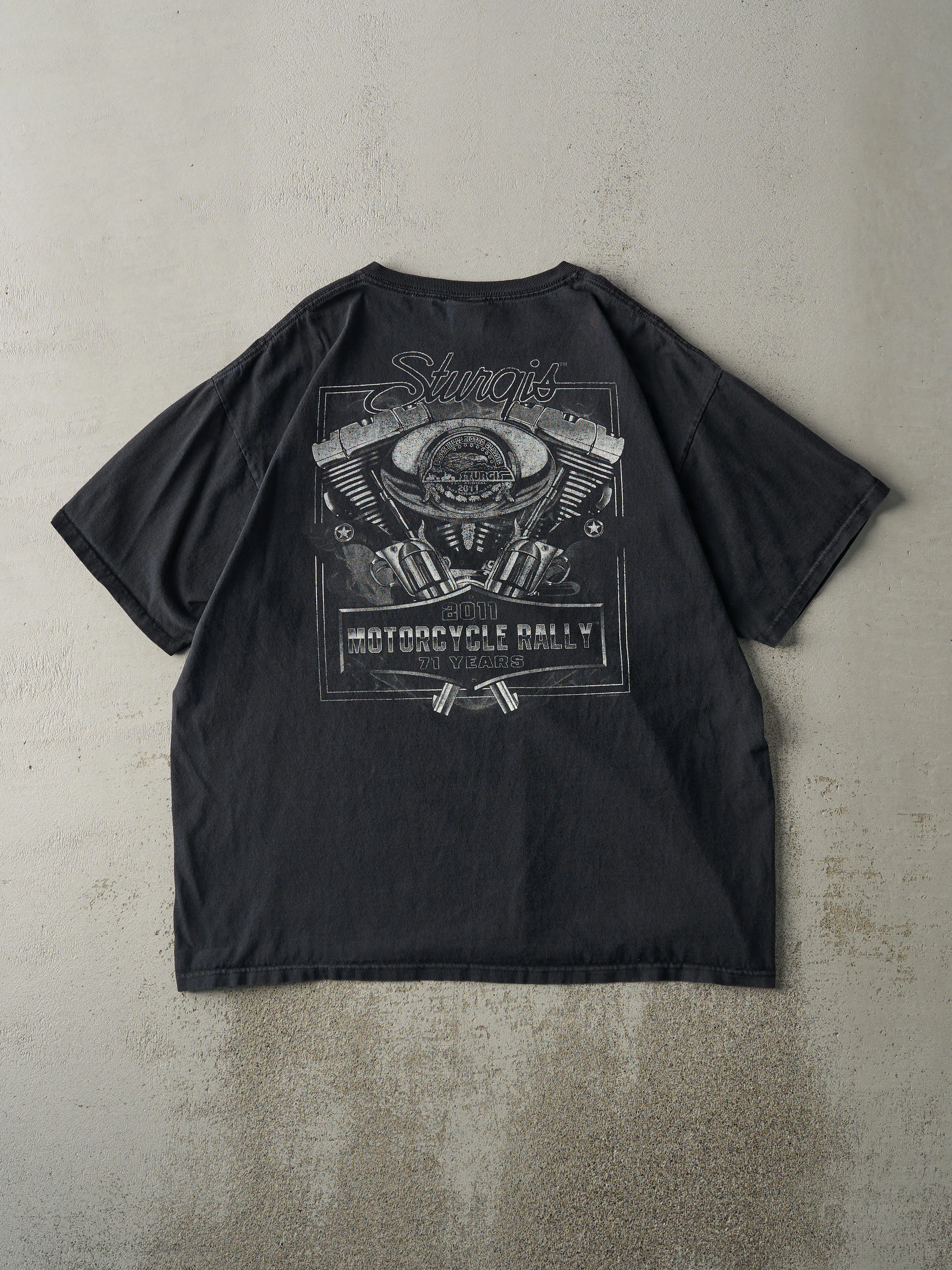 Vintage 11' Black Sturgis Motorcycle Rally Tee (L) sold by Rebalance Vintage product image thumbnail 2