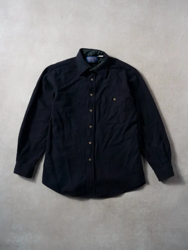 Vintage 90s Navy Blue Penbleton Virgin Wool Collared Button Up (M) sold by Rebalance Vintage