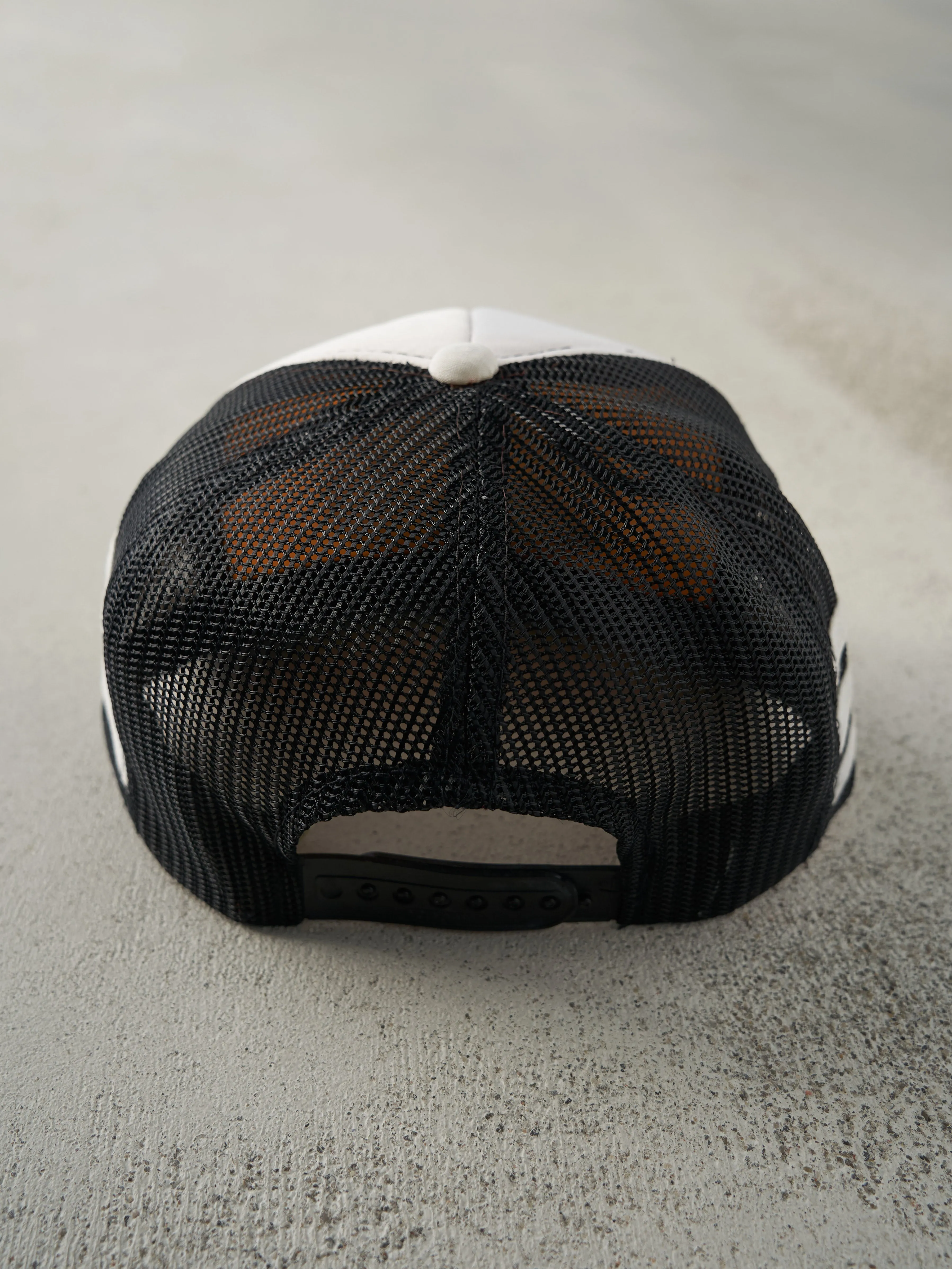 Vintage 80s Black & White Treval Foundation Spray Foam Trucker Hat sold by Rebalance Vintage product image thumbnail 3
