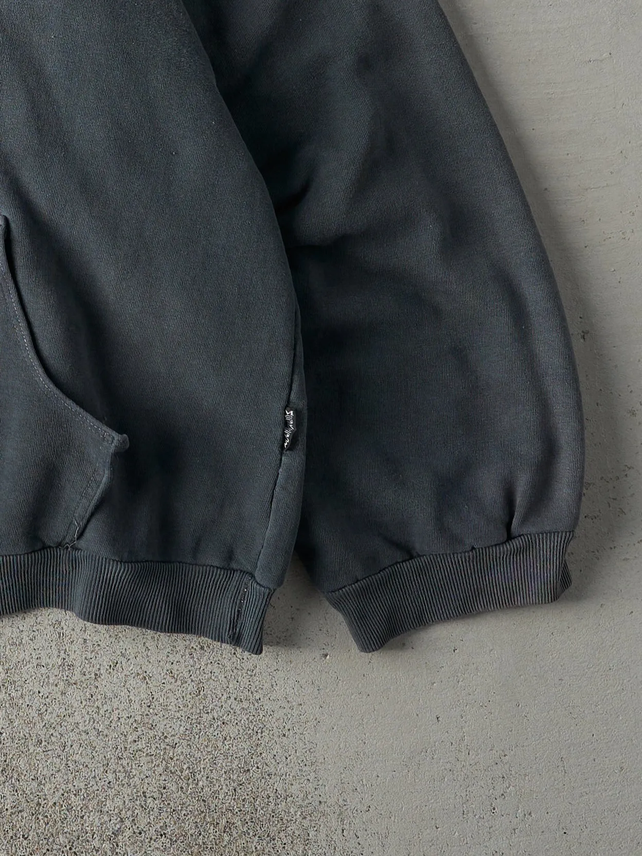 Vintage 90s Charcoal Grey Zip Up Boxy Hoodie (M) sold by Rebalance Vintage product image thumbnail 3