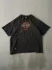 Vintage 90s Black Jamaica Harley Davidson Embroidered Bootleg Tee (L) sold by Rebalance Vintage
