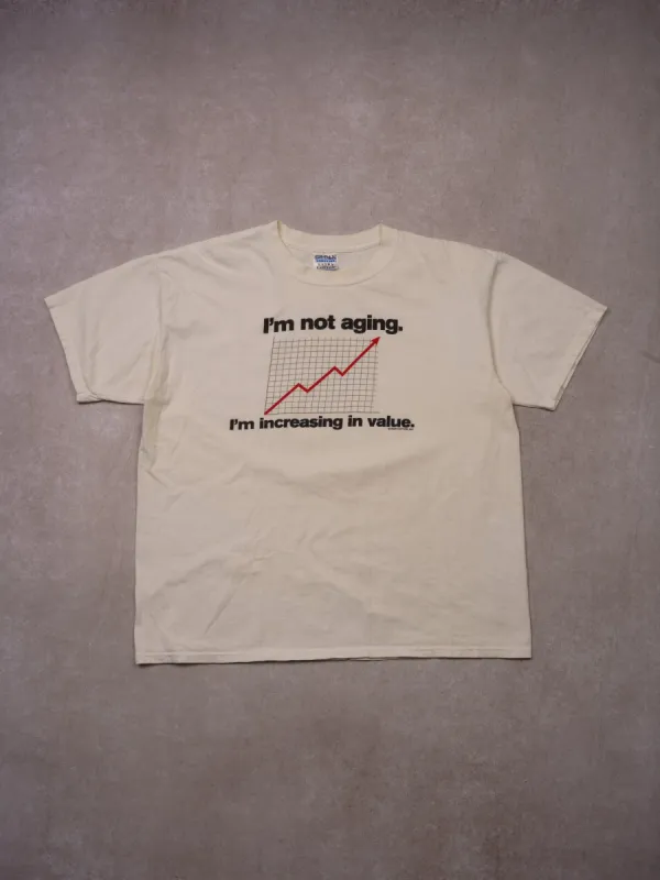 Vintage 90s White "i'm Not Aging. I'm increasing in value." Tee (M/L) sold by Rebalance Vintage