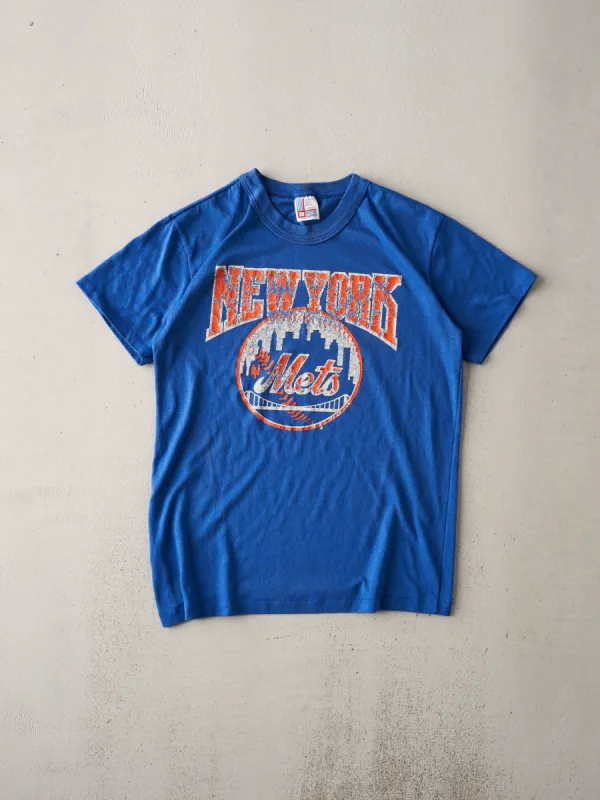 Vintage 80s Blue New York Mets Tee (XS) sold by Rebalance Vintage