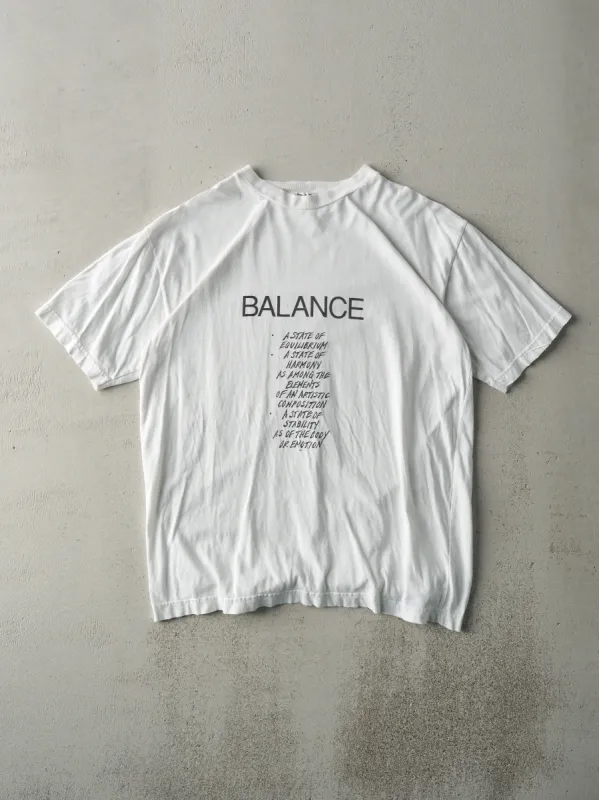 Vintage 90s White Club Monaco "Balance" Tee (M) sold by Rebalance Vintage