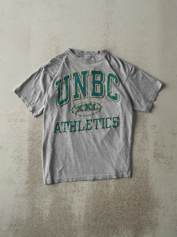Vintage Y2K Grey UNBC Athletics Tee (S) made by Rebalance Vintage