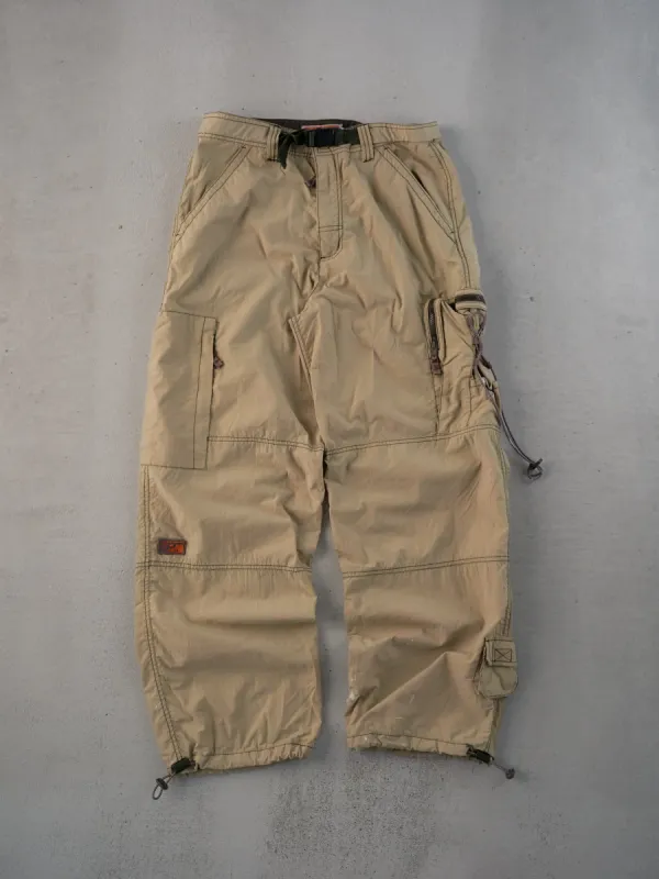 Vintage Y2k Beige P.tek Utility Dungeree Nylon Cargo Pants (34x32) sold by Rebalance Vintage