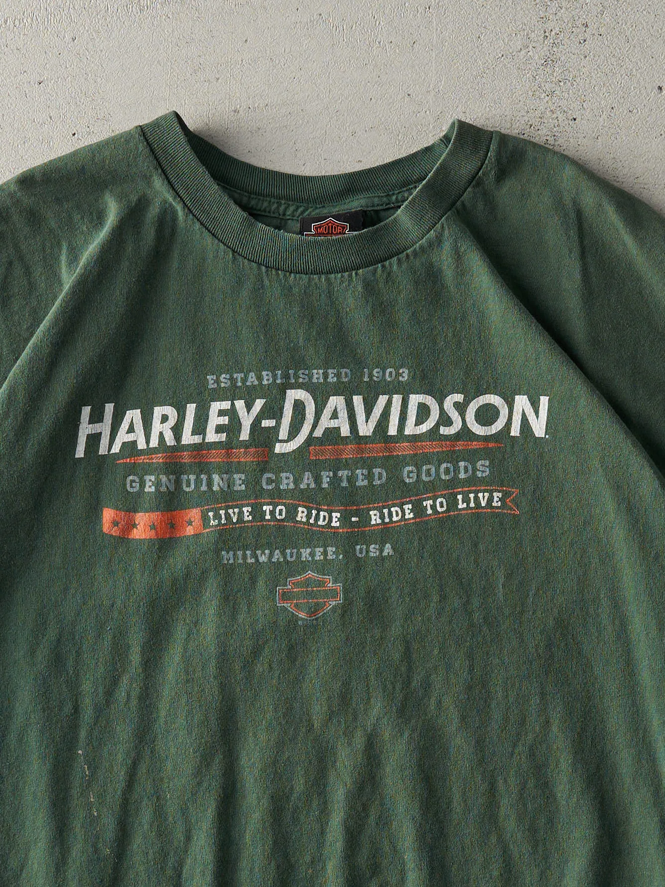 17' Green Macedon New York Harley Davidson Tee (XXL) sold by Rebalance Vintage product image thumbnail 3
