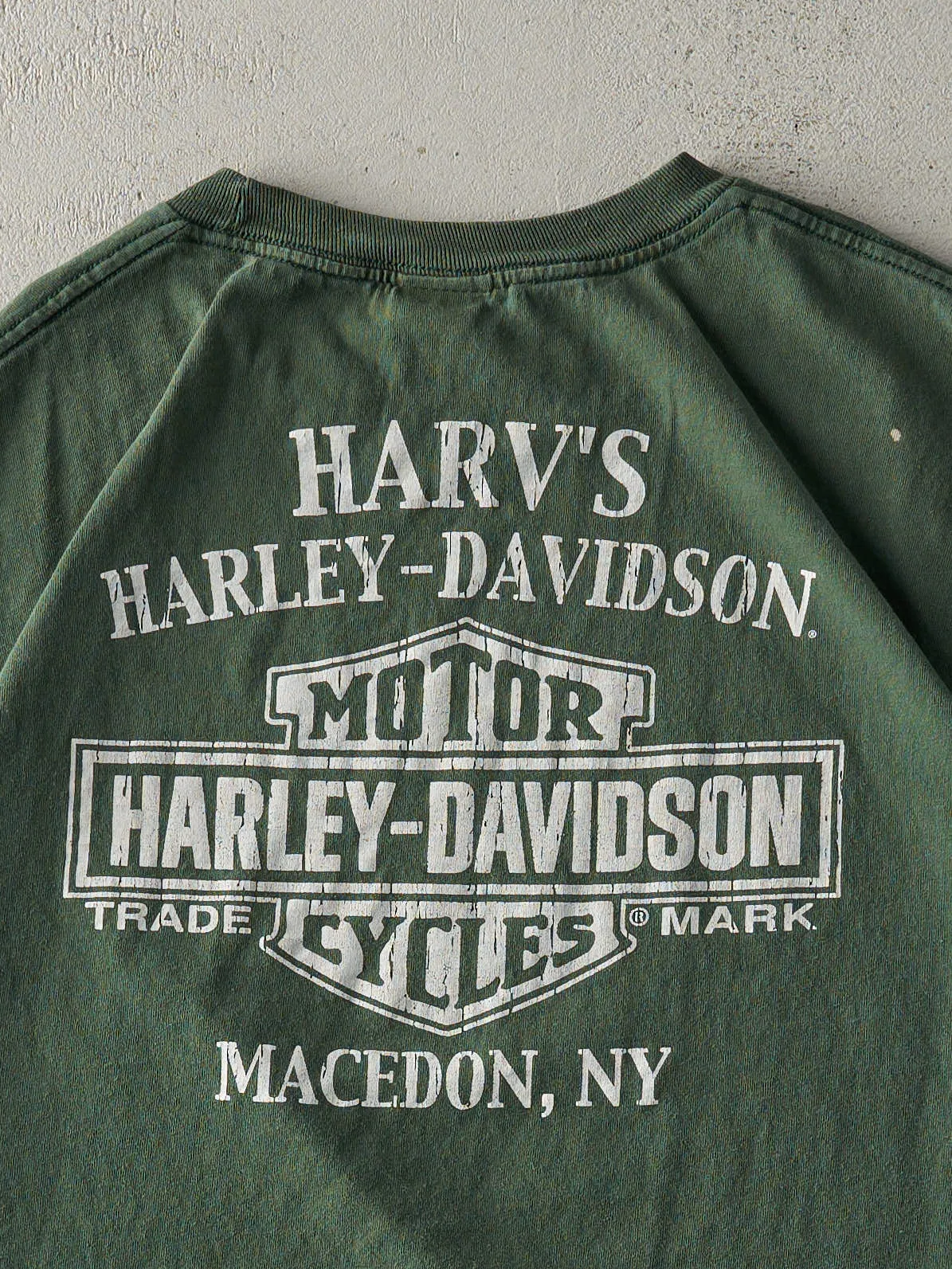 17' Green Macedon New York Harley Davidson Tee (XXL) sold by Rebalance Vintage product image thumbnail 4